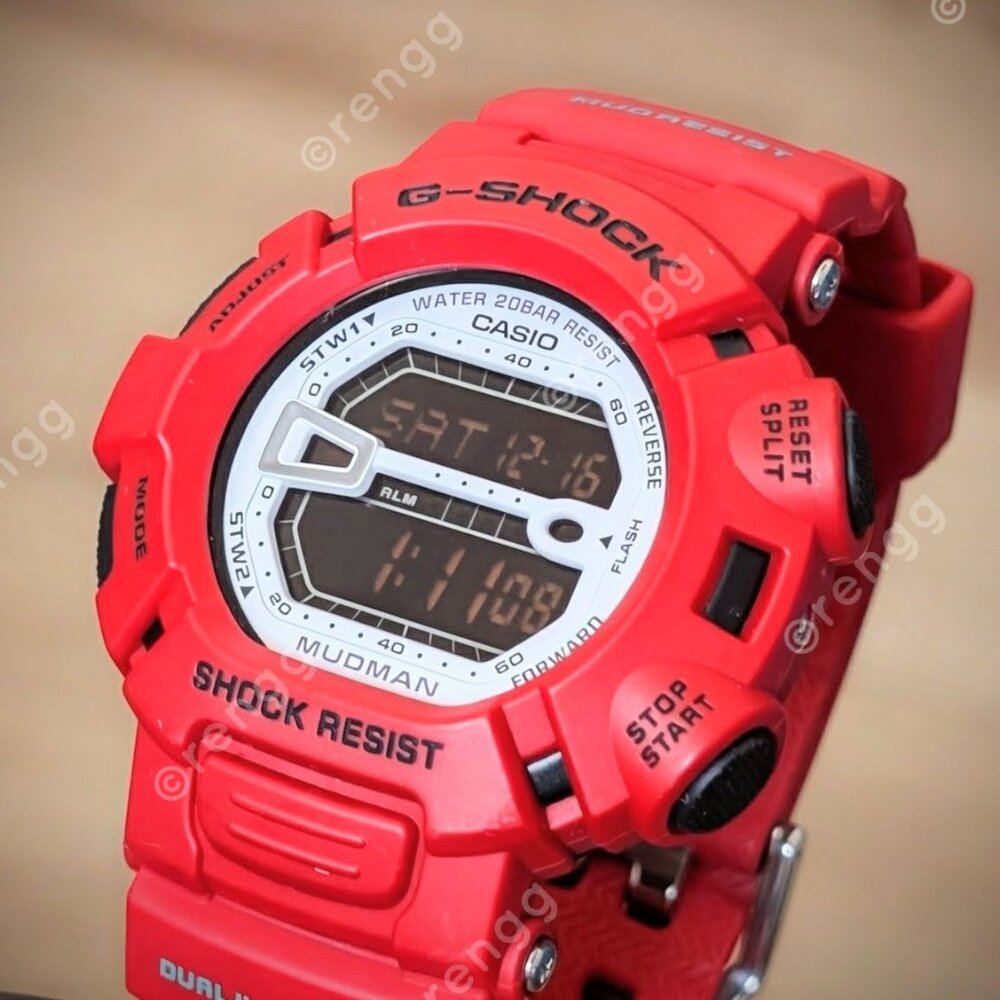 RARE Casio G-SHOCK Mud Resist 200m G-Shock RED MUDMAN EXCELLENT!